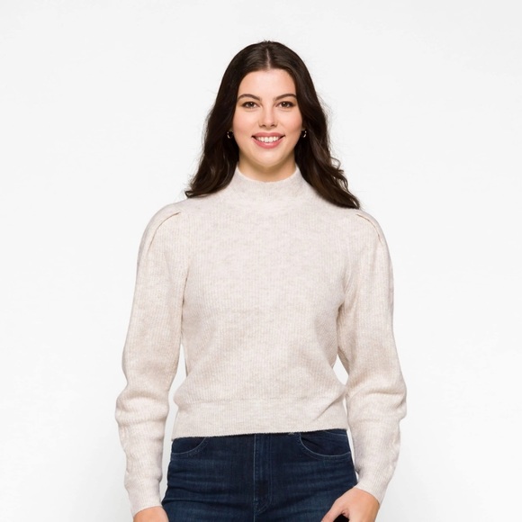 1. State Womens Open Back Knit Mock Turtleneck Sweater, XL - Picture 1 of 6